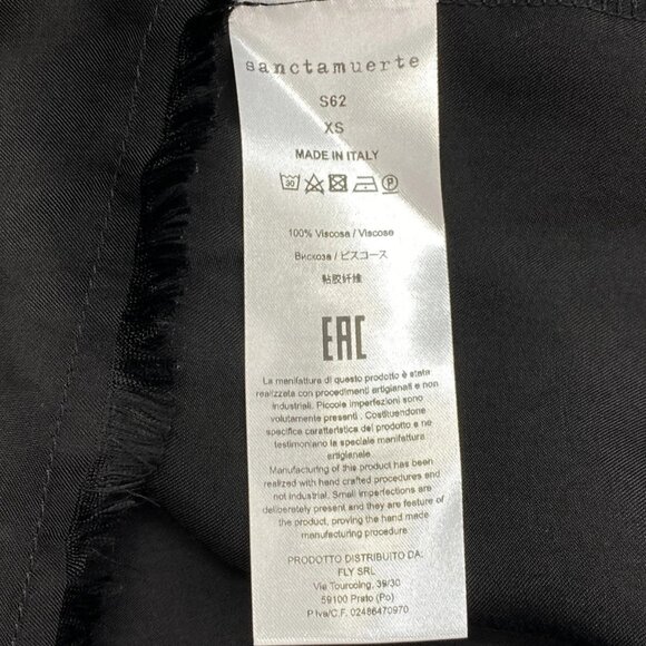 Sanctamuerte Women’s Girocollo Frayed-Trim Short Sleeve T-Shirt Black Size XS - Picture 3 of 11